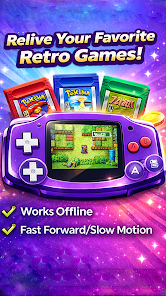 Relive your favorite retro games with offline play and fast forward