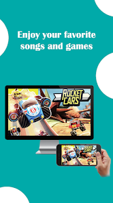 Phone mirroring a racing game to a TV display