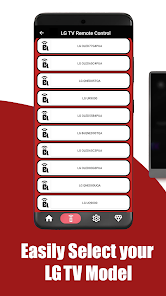 Easily select your LG TV model in the app