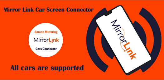 Mirror Link Car Screen Connector feature graphic — all cars supported