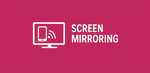 Screen Mirroring feature graphic with phone-to-TV wireless icon