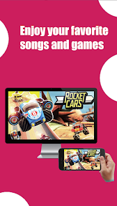 Phone mirroring a racing game to a TV display