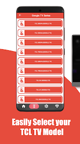 Easily select your TCL Google TV model in the app