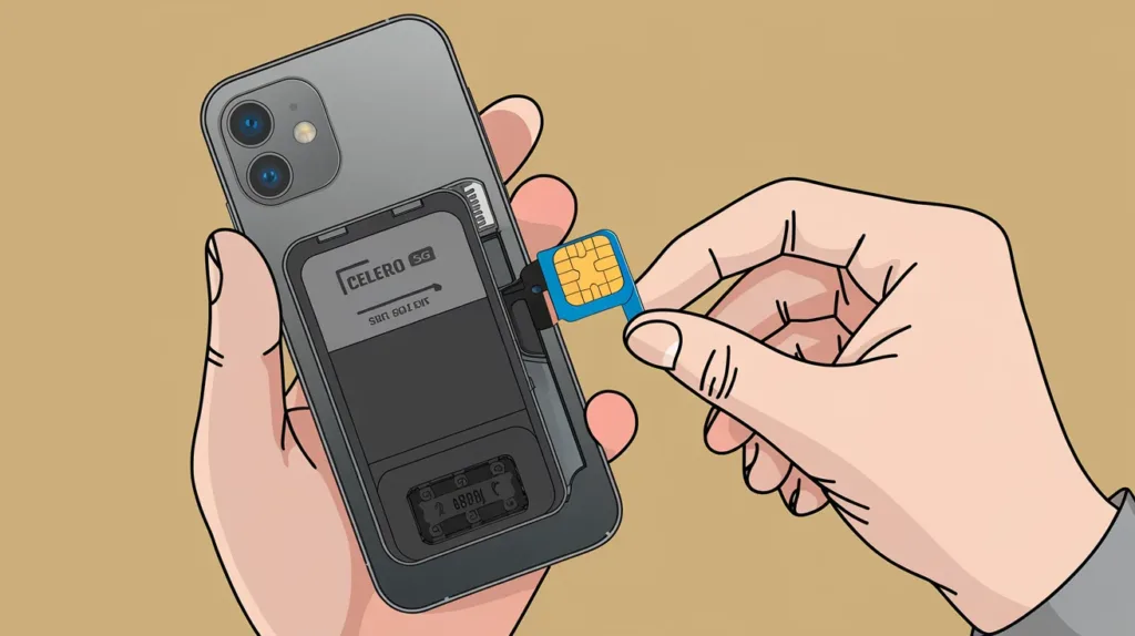 how to insert sim card on a celero3 5g phone